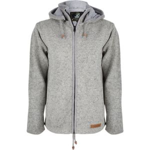 Gebreid Wollen Dames Vest van Schapenwol met Katoenen Voering en afneembare capuchon - SHAKALOHA - W Crawford ZH Grey XS