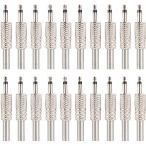 Allecto plus - 3,5 mm mono audiokabelconnector, 20 stuks, voor hoofdtelefoon reparatie