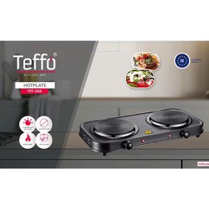 Teffo Elektrische Kookplaat - 2 Pits - Zwart