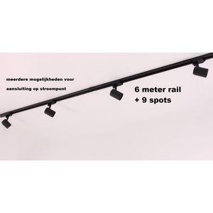 Searchlight railverlichting - complete set 6 meter + 9 spots - 9xGU10
