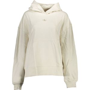 Calvin Klein Micro Monologo Hoodie Truien & Vesten Dames - Sweater - Hoodie - Vest- Gebroken wit - Maat XS