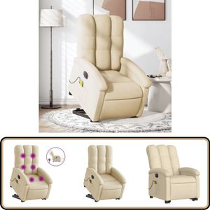 vidaXL Sta-op-massagestoel crèmekleurig elektrisch Sta-op-massagestoel - Sta-op-massagestoelen - Massagestoel - Sta-opstoel