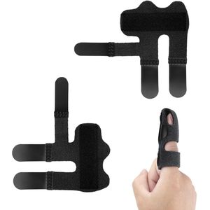 JHubers Goods - Vingerspalken voor gebroken vinger - Set van 2 stuks, Trigger Vingerbrace - Pijnbestrijding en bescherming - Zwart, All-inclusive