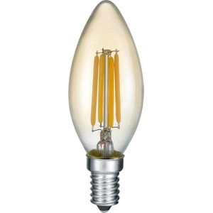 Trio leuchten - LED Lamp - Filament - 4W - E14 Fitting - Warm Wit 2700K - Dimbaar - Amber - Glas