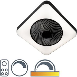 QAZQA climo - Design LED Dimbare Plafondventilator met lamp met Dimmer - 1 lichts - L 55 cm - Zwart - Slaapkamer