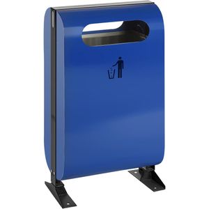 V-Part - Buitenafvalbak op voet - Blauw - 45 liter - Staal