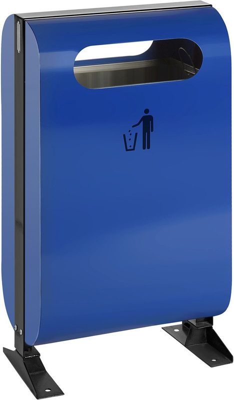 V-Part - Buitenafvalbak op voet - Blauw - 45 liter - Staal