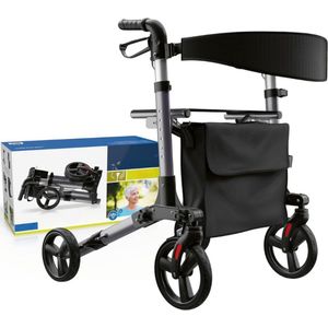 Aluminium Rollator - 3-Voudig Opvouwbaar En Lichtgewicht 7,6 kg - Compacte Wandelwagen En Loophulp - Klein Inklapbaar Voor Eenvoudig Transport - Medisch Hulpmiddel Klasse 1