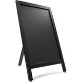 Krijtstoepbord enkelzijdig Zwart 55 x 85 cm - reclamebord dennenhouten omlijsting