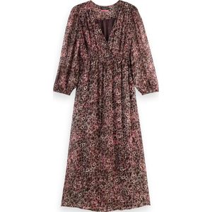 Scotch & Soda MIDI DRESS WITH LUREX AND PUFF SLEEVE Dames Jurk - Maat 36