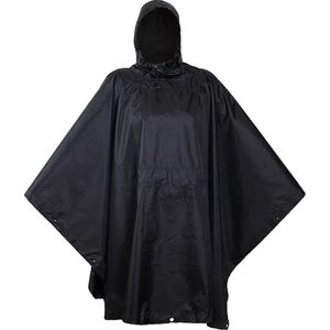 Weerbestendige Poncho - Stijlvol Zwart - PVC Materiaal - Unisex - Lichtgewicht - Perfect voor Festivals