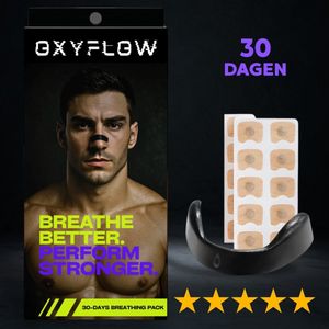 OXYFLOW - Magnetische Neusstrips - 30 dagen incl. 4 spreiders - Anti Snurk - Sporten en Slapen - Neusspreider Set - Snurkbeugel - Neuspleister - Neusclips Tegen Snurken