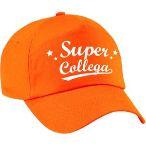 Super collega cadeau pet / baseball cap oranje voor dames en heren - kado voor collegas