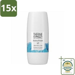 15 x Therme - Extra Fresh 48H Roll-on - Anti-transpirant - Beschermend - 60ml - Grootverpakking - Anti-transpirant - Roll-on - 48h Bescherming - Zweetvocht - Geur