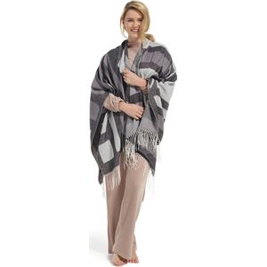 Grijze poncho Cindy van Pastunette - Grijs - Maat - Onesize