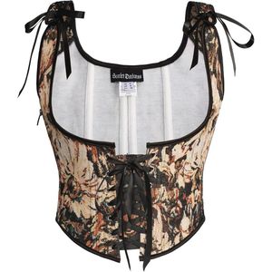 Renaissancekorset voor dames met bloemenprint en kant