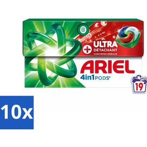 Ariel - 4in1 Wasmiddel Pods - Ultra Vlekverwijderaar - 19 Pods - Bulkverpakking - 10 stuks