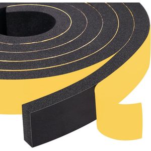1 rol - Enkelzijdige tape - Zelfklevende schuimrubber afdichtingstape - Voor geluidsisolatie van deuren - 3 m lang x 5 cm breed x 1 cm dik - Zwart