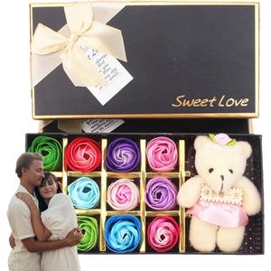 Zeeprozen en teddybeer set - Schattig en liefdevol cadeau - Voor Valentijnsdag - Verjaardag - Voor haar - Luxe en romantisch ontwerp