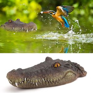 Drijvende Krokodil Hoofd met Levendige Weegschalen Ogen - Gedetailleerde Nep Alligator Hoofd voor Vijver Decoy - Afschrikmiddel Eenden Halloween-decor .