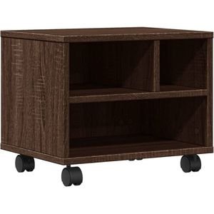 vidaXL - Printerkastje - met - wielen - 41x32x34,5 - cm - bruin - eikenkleurig