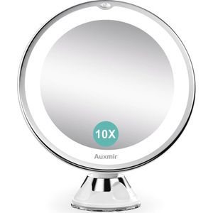 Cosmetische Make-upspiegel met Verlichting en 10x Vergroting - Draaibare Tafelspiegel voor Thuis en Reizen