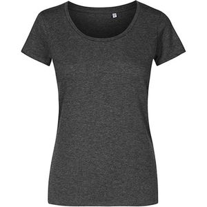 Women's T-shirt met ruime ronde hals Heather Black - M