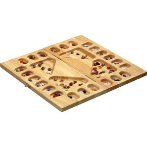 Kalaha 4 Spelers - Strategiespel voor 2-4 personen met Halfedelstenen - Afmeting 410 x 210 x 40 mm