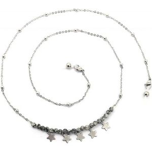 Eyezoo® - Natuursteen- Brillenketting - Brilketting - Stones & Stars - Ketting Voor Bril - Brillenkoord