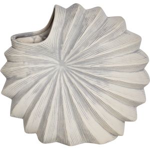 BELIANI SCUP - Bloemenvaas - Gebroken wit - Steengoed