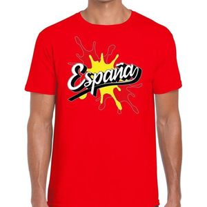España/Spanje landen t-shirt spetter rood voor heren - supporter/landen kleding Spanje L