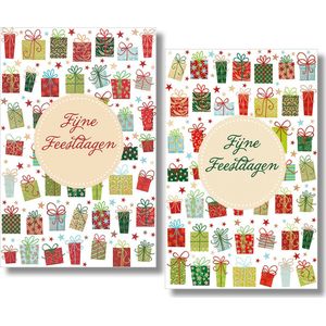 MGPcards - 2 doosjes à 10 Luxe dubbele wenskaarten - Kerst/Nieuwjaar - Foliebewerking - Witte envelop - 10.5 x 16 cm - 2 Motieven per doosje