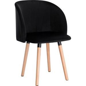 Luxe stoel - Stoeltje - Fauteuil - Stoel - Luxe Eetkamerstoel - Zwart - Hout