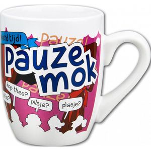 Mok - Snoep - Pauze Mok - Cartoon - In cadeauverpakking met gekleurd lint