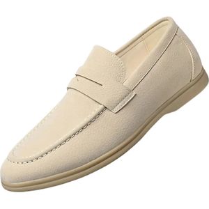 Nivard Loafers Heren - Met Hak - Herenschoenen - Instappers - Beige - Maat 39