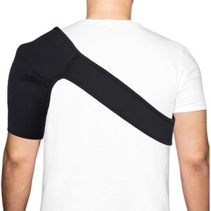 Adjustable Shoulder Brace - Shoulder Support Strap - Stability Bandage - Shoulder Rest voor Mannen en Vrouwen (Zwart) (Links)