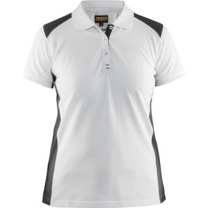 Blaklader Dames poloshirt piqué 3390-1050 - Wit/Donkergrijs - XXXL