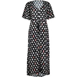 DIDI Dames Maxi dress Jazzy in Black with Coral cove print maat 40