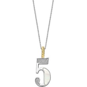 TI SENTO Dames Hanger - 925 zilver - Cijfer 5 - Parelmoer - 6841MW_5