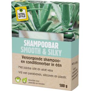 VITALstyle Shampoobar - Smooth & Silky - Hondenshampoo - Paardenshampoo - Verzachtende Shampoo En Conditioner In Één - Met Jojoba Olie & Aloë Vera- 180 g