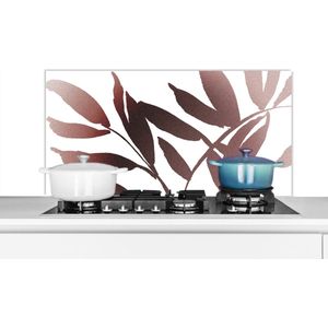 Spatscherm keuken 100x50 cm - Kookplaat achterwand Bladeren - Design - Abstract - Muurbeschermer - Spatwand fornuis - Hoogwaardig aluminium