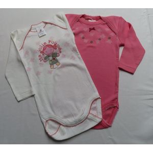 Absorba - Rompers - Body - 2 Pack - Meisjes - Wit , roze - 6 maand 67