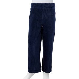vidaXL - Kinderbroek - 116 - ribfluweel - marineblauw