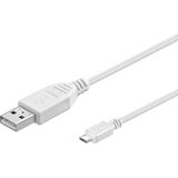 Goobay USB-A naar Micro-USB kabel snoer oplader - Wit