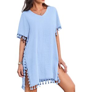 Strandponcho voor dames - Zomer bikini cover-up met kwastjes in maat S-3XL
