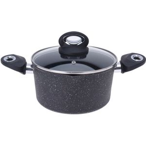 Oneiro’s Luxe Braadpan met deksel - gesmeed aluminium – ø20 x H 11 cm – koken – tafelen – keuken – koekenpan – inductie – gas – potten – pannen