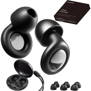 Beautious® Oordopjes Slapen - Earplugs - reizen, socializen, festivals en meer - 28 dB (SNR) geluidsdemping - Inclusief Case - Zwart