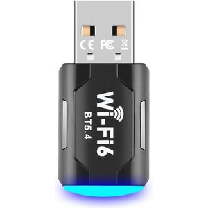 DrPhone NeoLink AX900 WiFi 6 USB Adapter met Bluetooth 5.4 – 900Mbps – Dual-Band 2.4/5GHz – WPA3 Beveiliging - Zwart