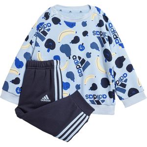 adidas Sportswear Essentials Allover Print Joggingpak Kids - Kinderen - Blauw- 86