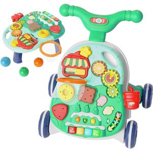 Baby Walker - Educatief Babyspeelgoed - Baby Loopwagen - Baby Looptrainer - Leren & Lopen - Leren Lopen - 2 in 1 Loopwagen - 2 in 1 Tafel & Loopwagen - Loopstoeltje Baby - Loopwagens - Meisje & Jongen | Groen